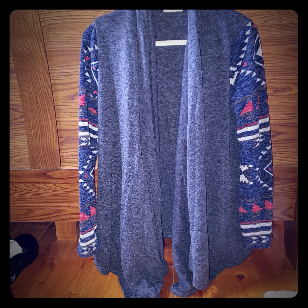 Cascade front cardigan with Aztec sleeves